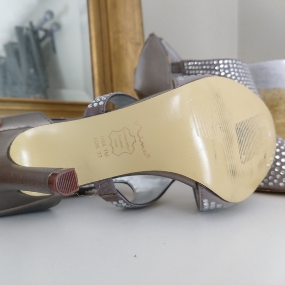 Nina  rhinestones on soft matte gold sandals - Picture 6 of 7